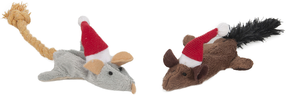 Kerstspeelgoed knispermuis 2 st